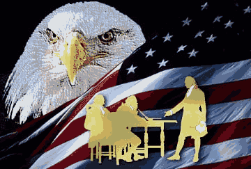 gif of American flag & eagle